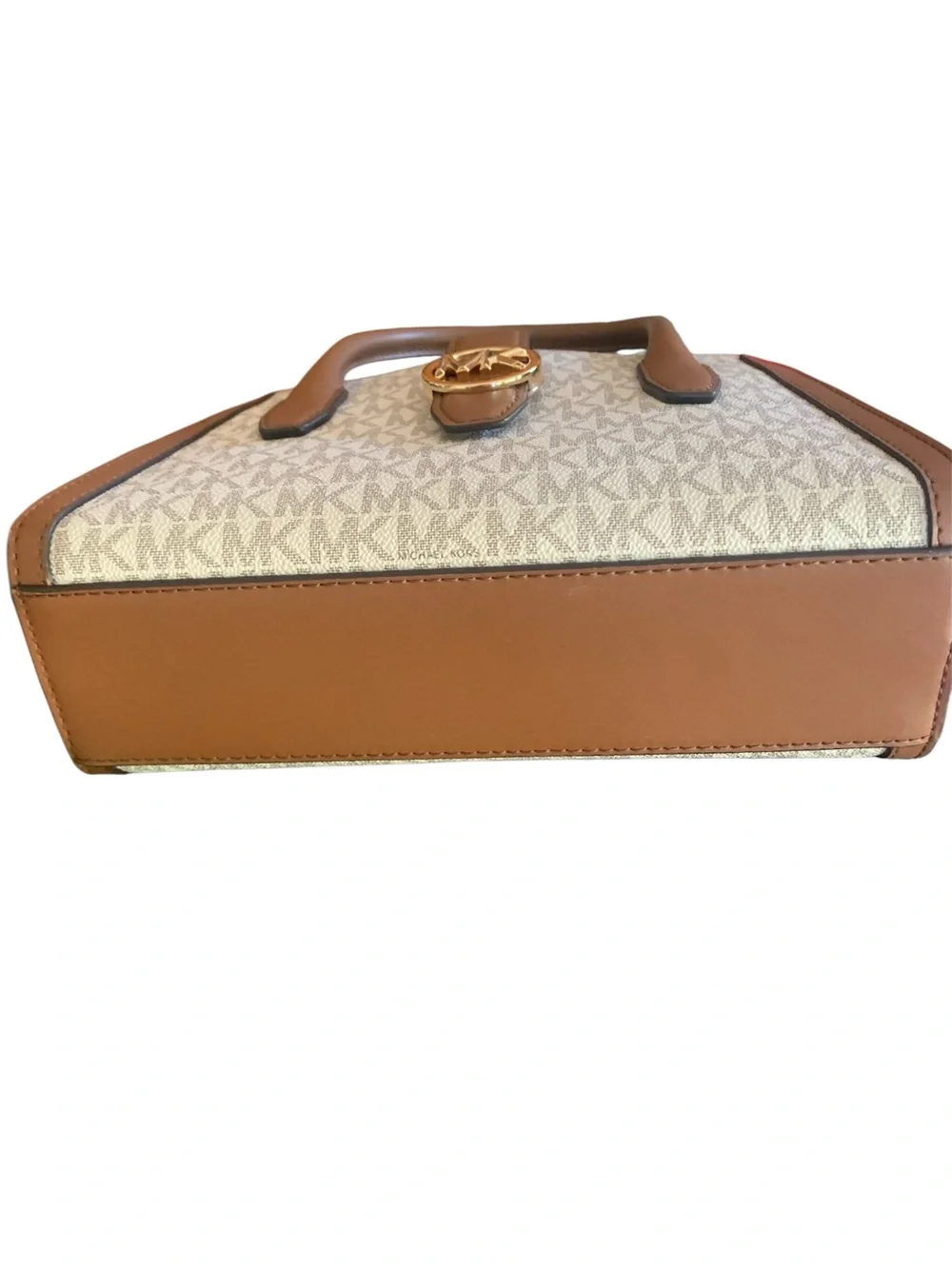 Michael Kors Jet Set Logo Cossbody Satchel in and card holder Vanilla/Acorn
